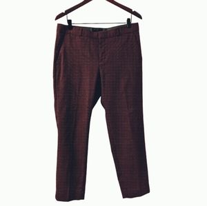 Banana Republic Avery Straight-Fit Ankle Pant - Maroon Polka Dot, size 8